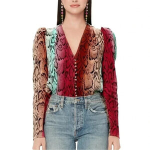 AFRM snake print bodysuit